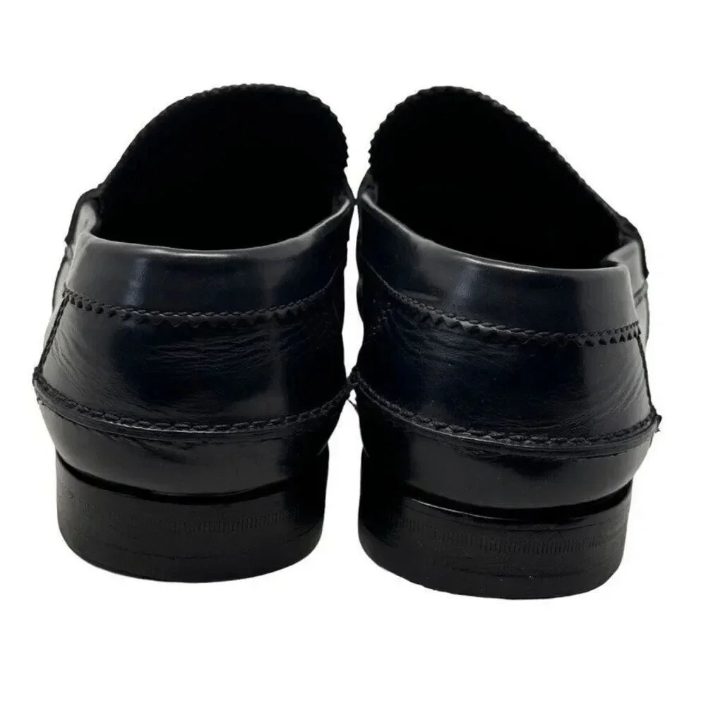 Gucci Mens black smooth leather horsebit loafers shoes size 8.5 - Picture 4 of 14